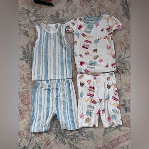 Burt's Bees Kids Cupcake and Stripe Pajama Set Toddler Boy 5T Summer pajamas
